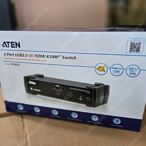 ATEN CS1822 2포트 HDMI KVM 스위치 USB3.0 True 4K KVMP (새제품)