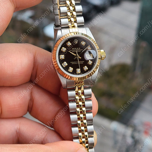 [정품] 롤렉스 여성용 데이저스트 블랙 초코 10P 다이아몬드 (Rolex Datejust Black Chocolate 10P Diamond Dial Two-Tone Women's