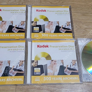 Kodak 24K gold CD-R 300년 이상보관가능 골드CD 미개봉5개 일괄