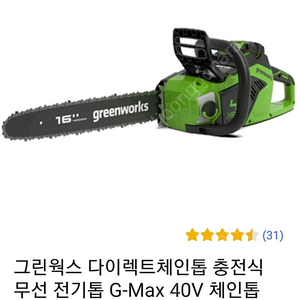 무선 전기톱/전동톱 그린웍스 G-max 40V