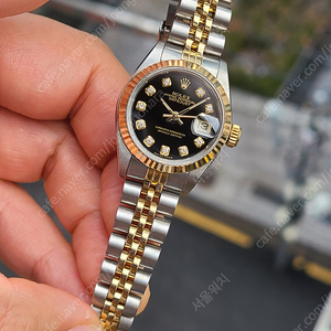 [정품] 롤렉스 여성용 데이저스트 블랙 10P 다이아 18K 콤비 (Rolex Datejust Gold 10P Diamond Black Two-Tone Women's)