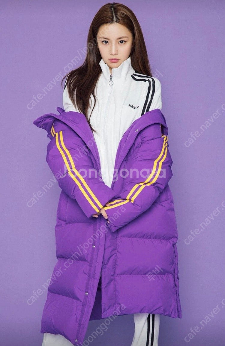 (거의 새상품)널디 롱패딩 보라 S사이즈 팝니다(남녀공용)--1