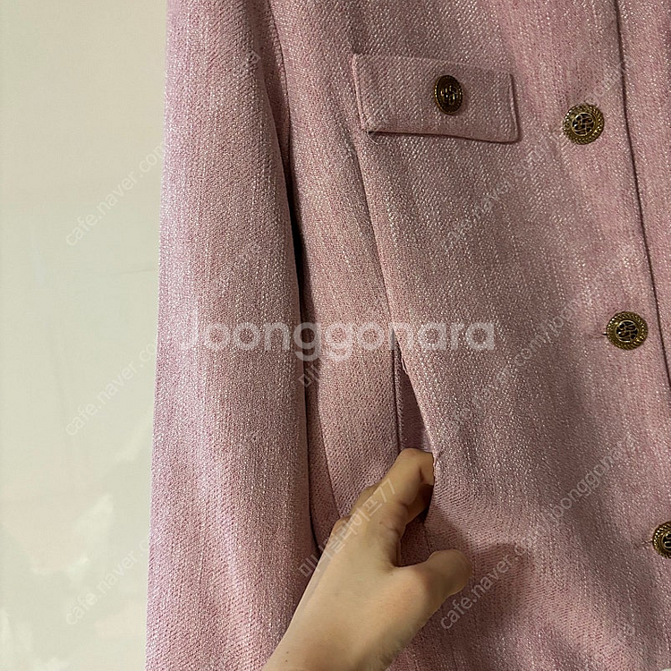 프롬비기닝 핑크 트위드 자켓 오피스코어 출근룩 결혼식 하객룩 59000원--4