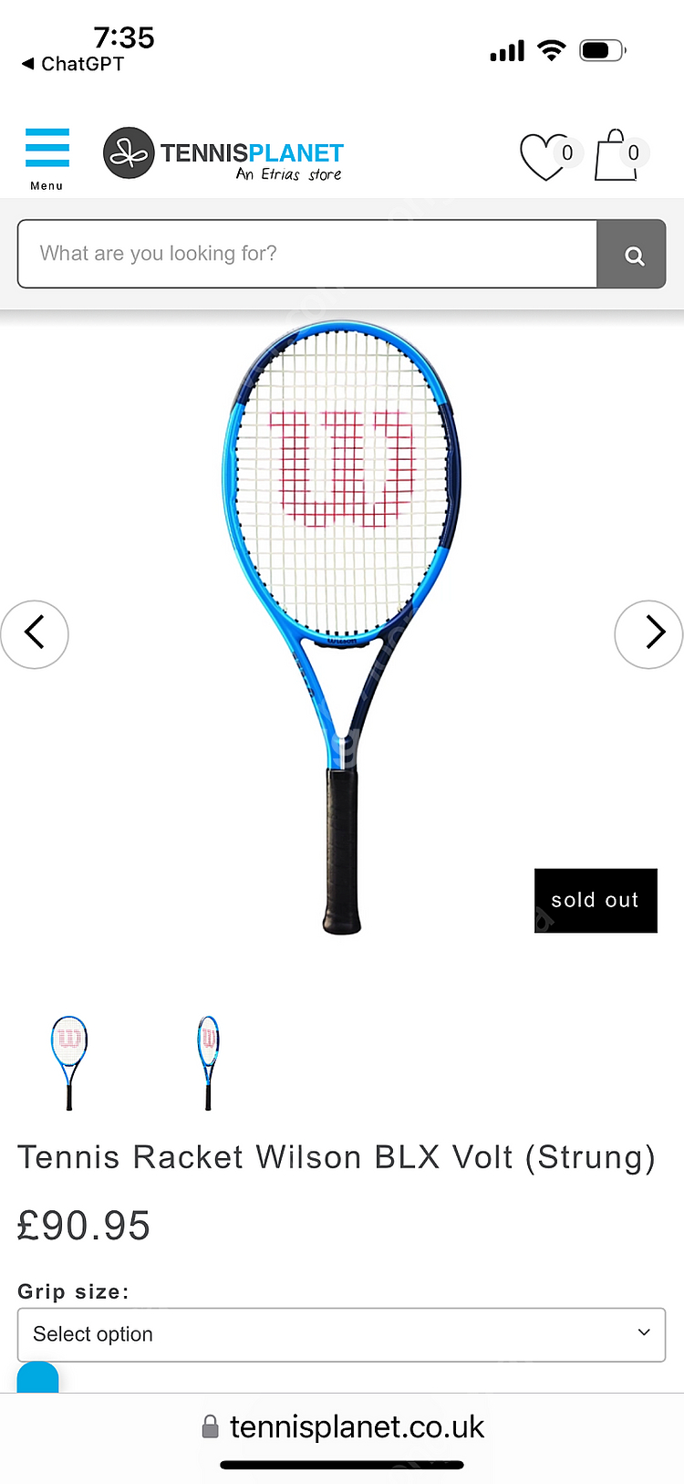 Wilson BLX Volt 100 테니스 라켓--0