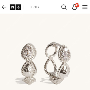 트로이쥬얼리 troy jewelry 14k 해머링 물방울 원터치 귀걸이(14k 기준 3.67g)