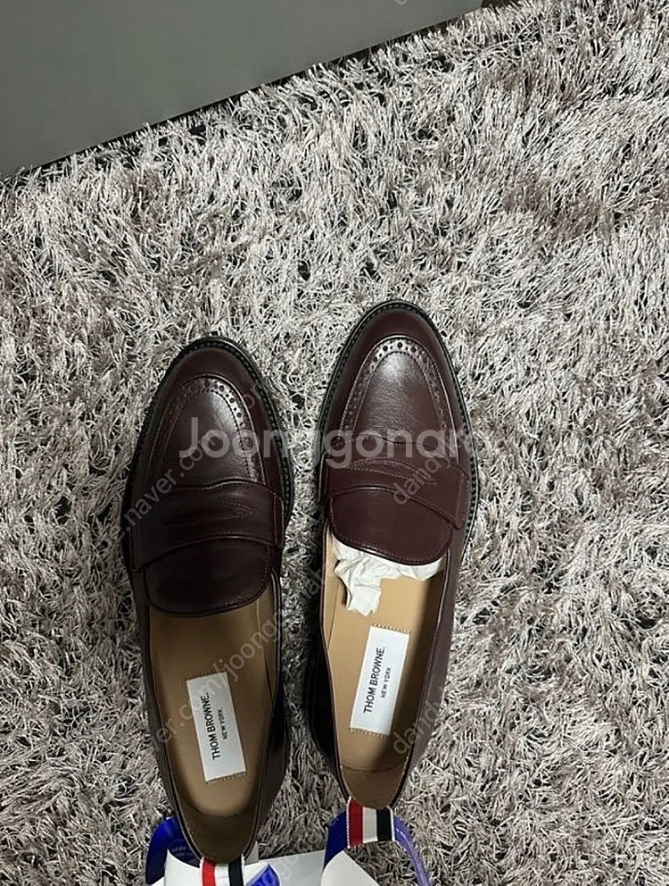 톰브라운 비텔로 카프 레더 플렉시블 솔 소프트 페니 로...--0
