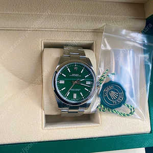 오이스터 퍼페추얼 op 41mm 그린 Rolex Oyster Perpetual 41 124300