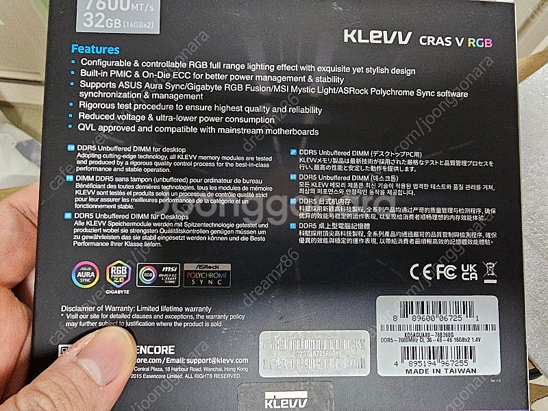 KLEVV DDR5 7600Mhz CL36 CRAS V...--1