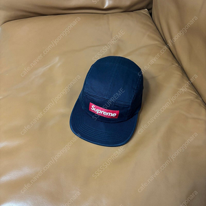 Supreme 슈프림 네이비 레드 박스로고 캠프캡 모자 (Washed Navy)