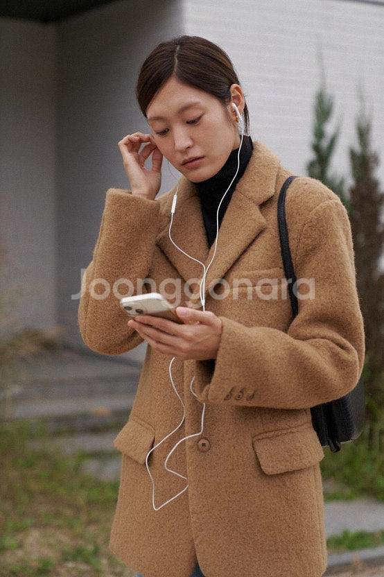 앤유브라운 모헤어 클라우드 울자켓 하프코트 올드머니룩 ...--0