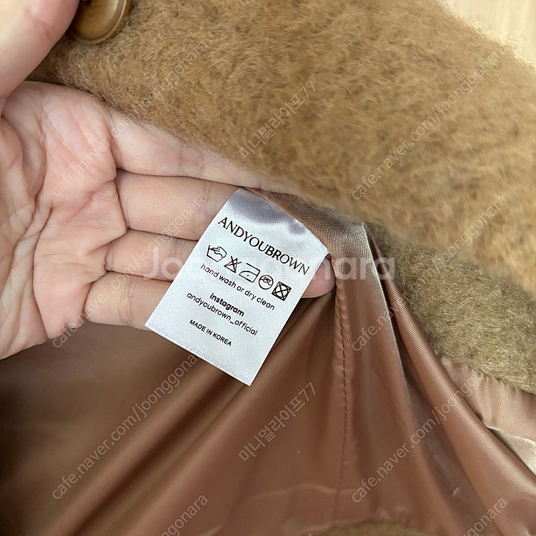 앤유브라운 모헤어 클라우드 울자켓 하프코트 올드머니룩 ...--8