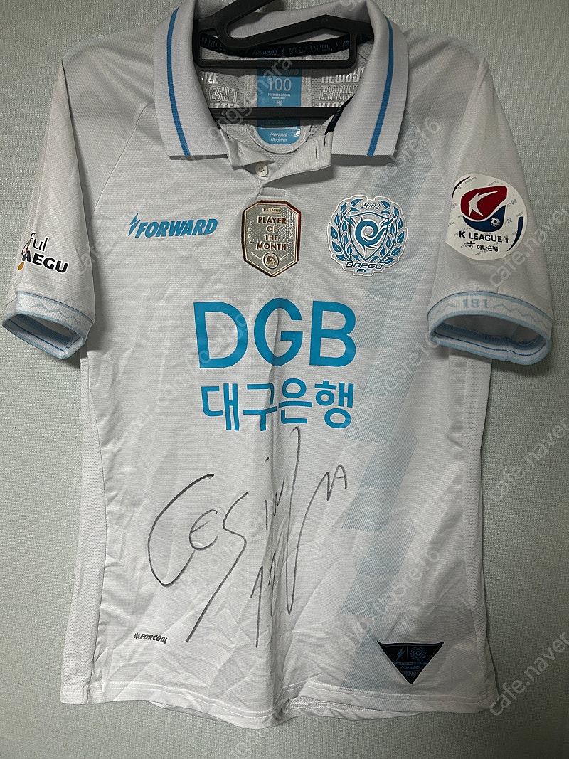 대구FC 세징야 2020시즌 어웨이 실착 유니폼