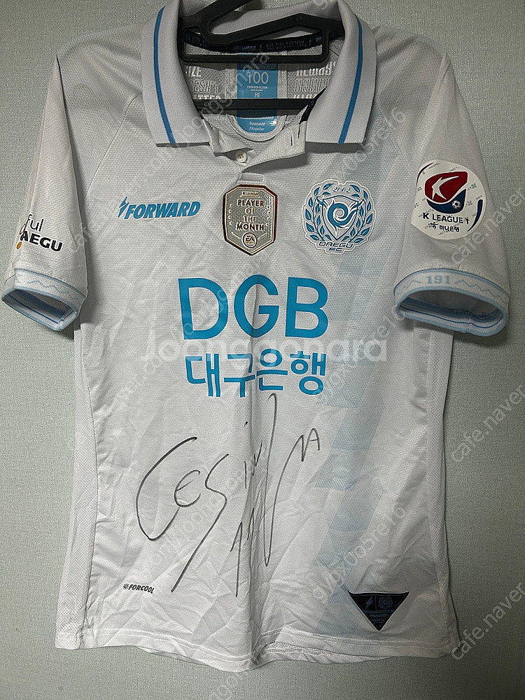 대구FC 세징야 2020시즌 어웨이 실착 유니폼--0
