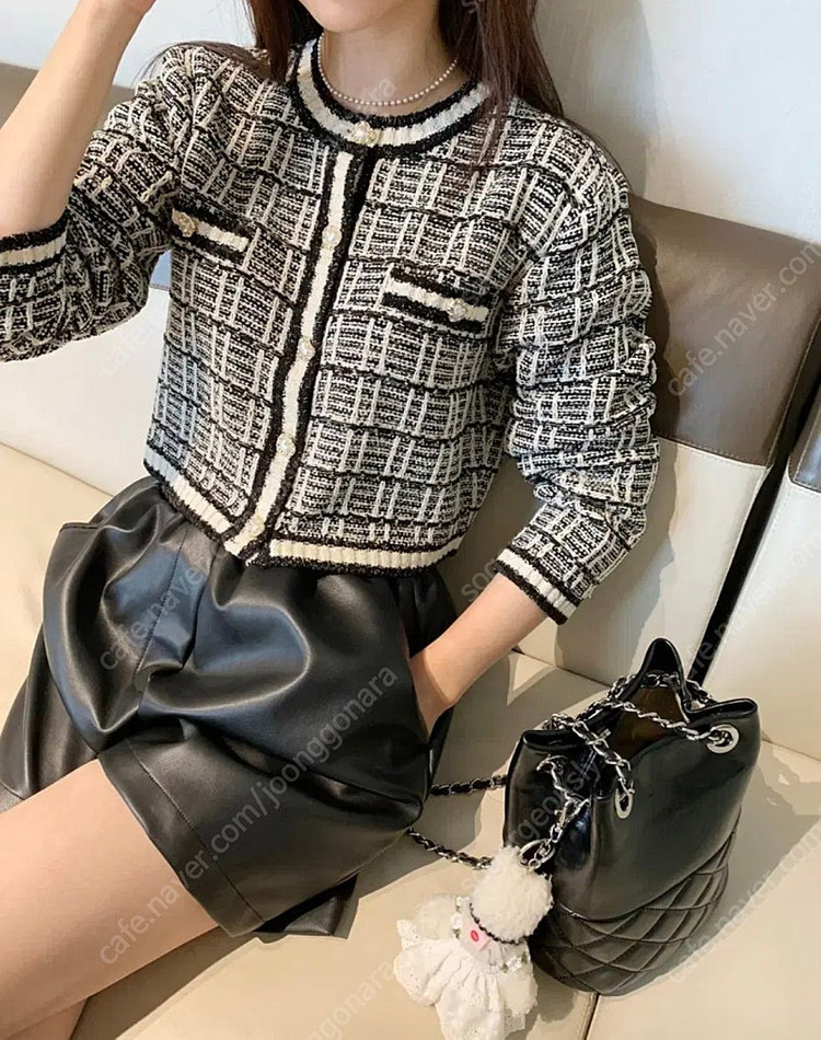 [가격내림] 바이씨니 23FW 제작 블핑 가디건 블랙 free 미개봉 새상품 팝니다.!!!!--8