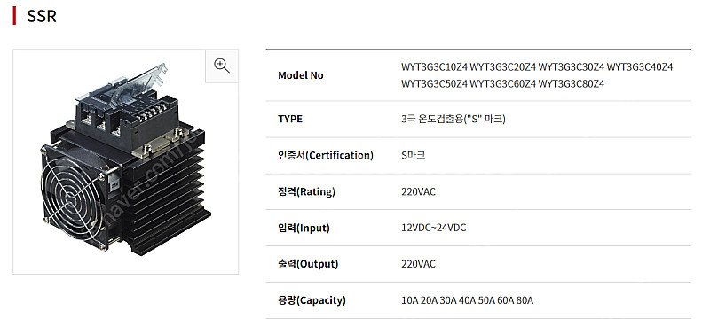 운영 SSR WYT3G3C 60Z4 삼상방열판 FAN ...--2