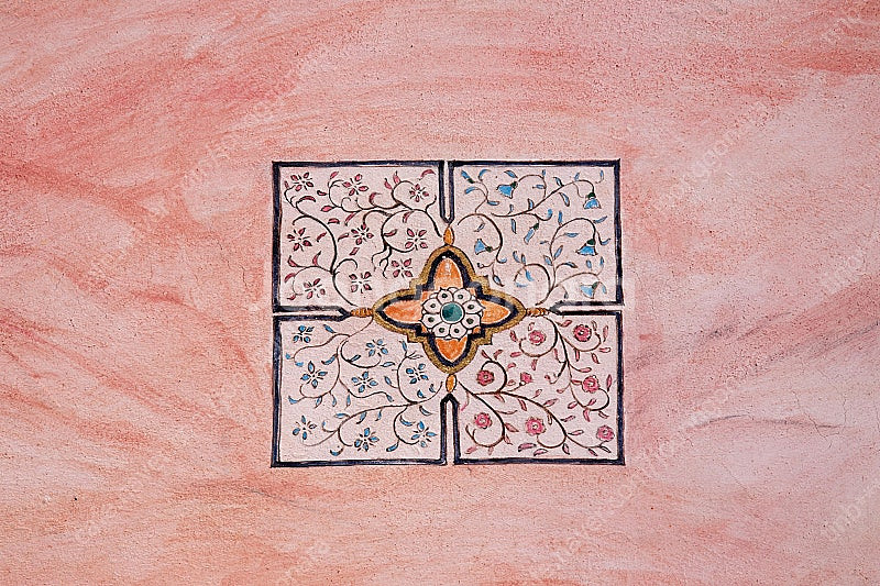 앤틱 프레스코 아트 대형 테이블--3
