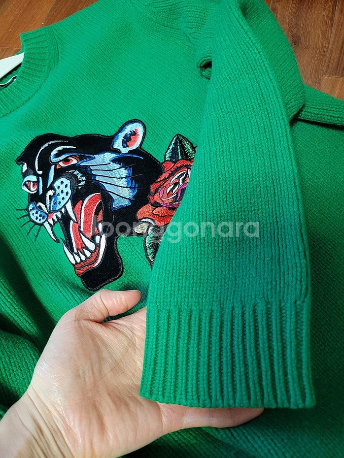 [가격할인]산드로 sandro 동물 이미지 녹색 스웨터--1