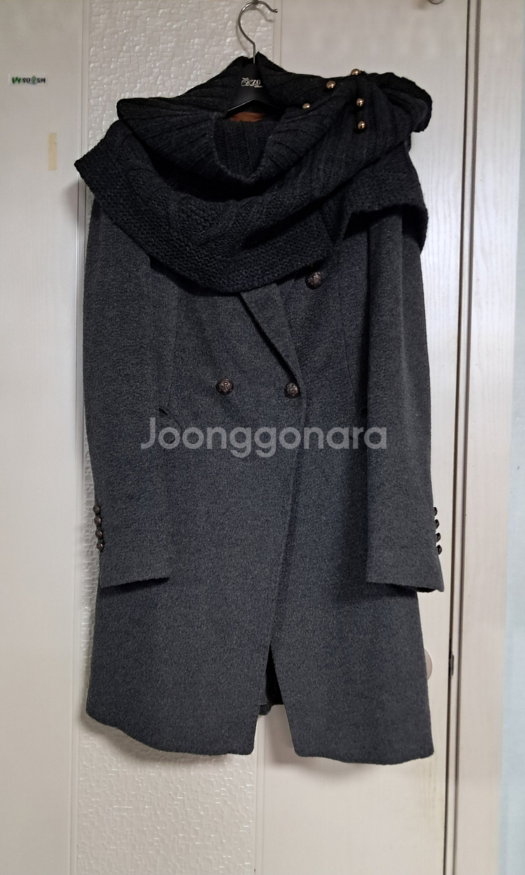 한섬 마인 모캐시미어코트55+sjsj 넥워머 같이 드려...--1