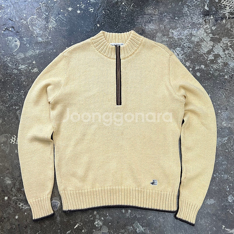 L) 블랙앤화이트 골프 하프집업 니트 여성 골프웨어 메이인 재팬--0