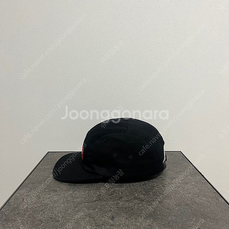 슈프림 워시드 블랙 레드 박스로고 캠프캡 모자--1