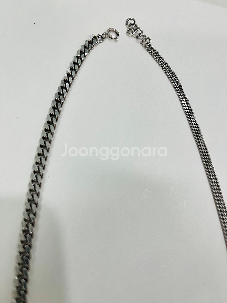 코스COS 스털링 더블 체인 목걸이--3