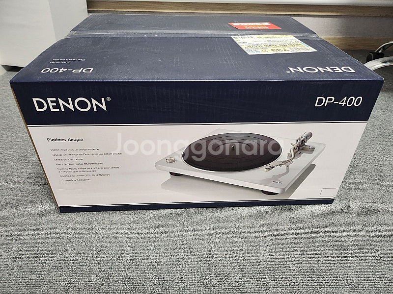데논 DP-400 화이트 턴테이블+화이트 매트+아크릴 ...--0