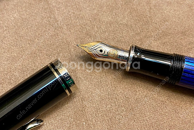펠리칸 M405 블루 EF 만년필--4