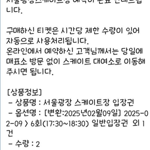 서울시청 야외광장 스케이트 2인 이용권 오늘 5시반에서 6시