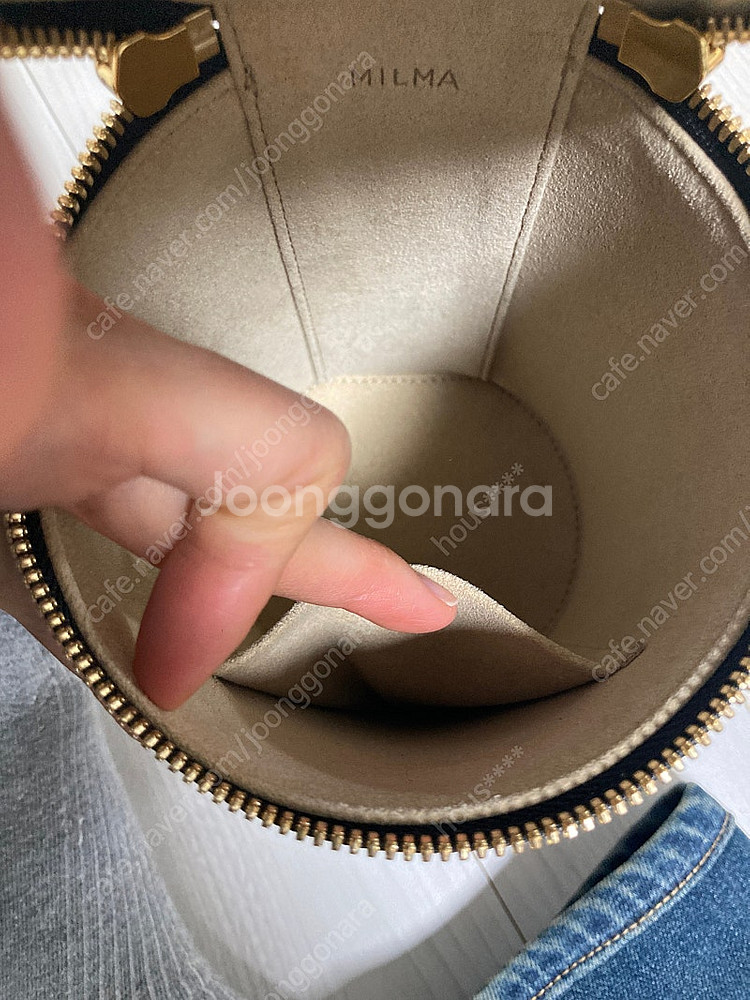 밀마MILMA 원통가방(가죽) 실린더백 블랙 글리터--3
