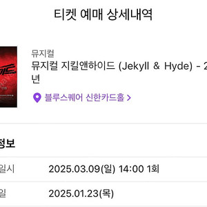 지킬앤하이드 3/9 14시, 3/11 19:30 최재림 1열