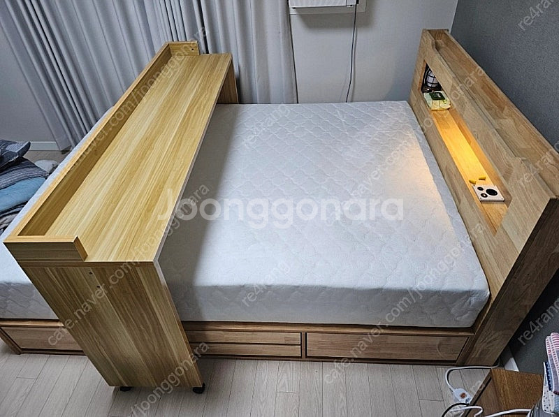 동서가구 이즈비엘 LED 퀸사이즈 침대 팝니다. (프레임+메트리스 전부)--6