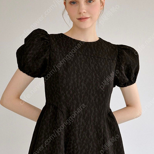 리엘 daisy puff lace dress / 데이지퍼프레이스드레스 블랙원피스 블랙드레스 브라이덜샤워