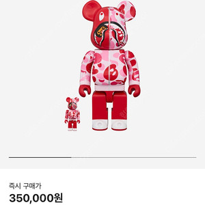 베어브릭 베이프 Bearbrick x BAPE Baby Milo Camo Shark 100% & 400% Set Pink