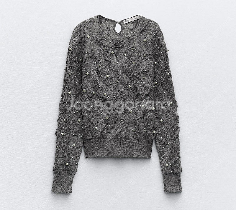 ZARA 자라 펄 스트럭처 니트 스웨터 (L) 66--3