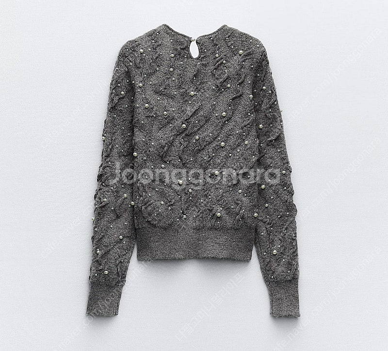 ZARA 자라 펄 스트럭처 니트 스웨터 (L) 66--4