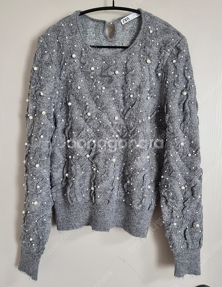 ZARA 자라 펄 스트럭처 니트 스웨터 (L) 66--5