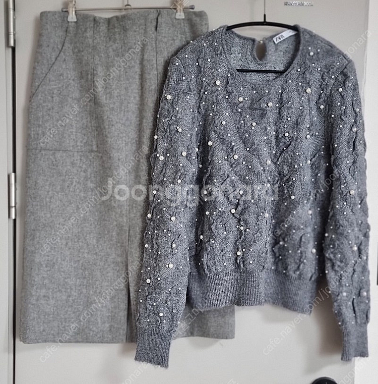 ZARA 자라 펄 스트럭처 니트 스웨터 (L) 66--9