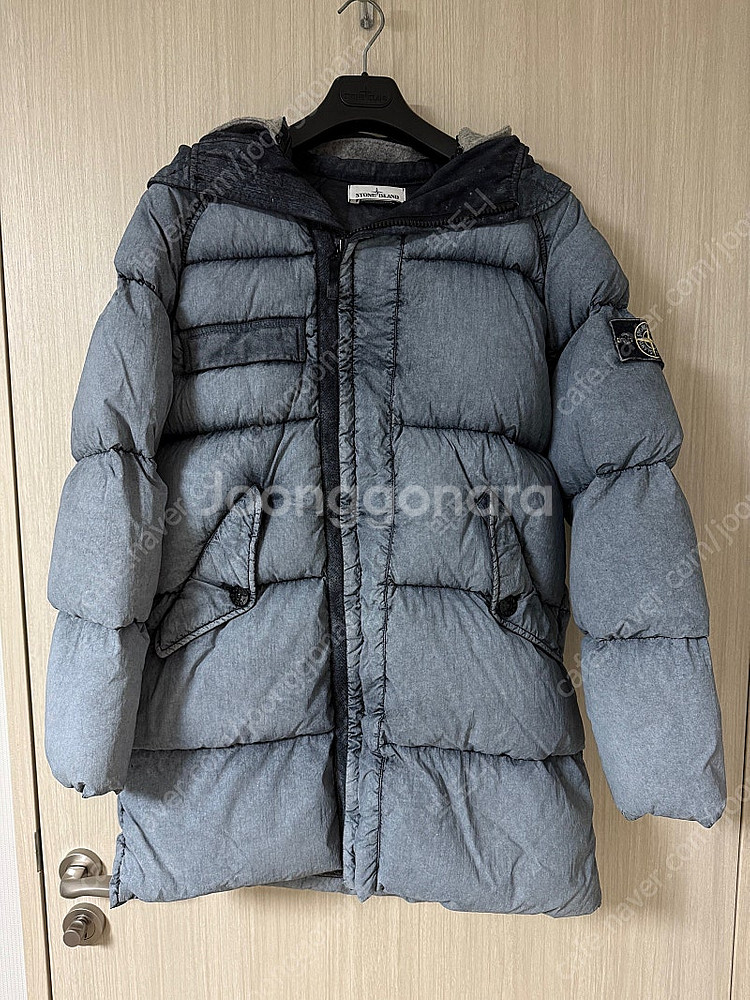 [S] 스톤아일랜드 텔라 프로스트 패딩 그레이--0