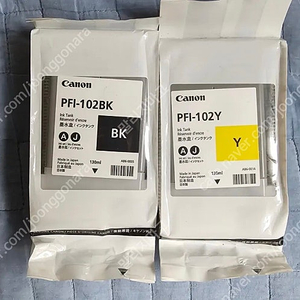 canon 캐논 플로터 잉크 pfi-102y pfi-102bk 미개봉