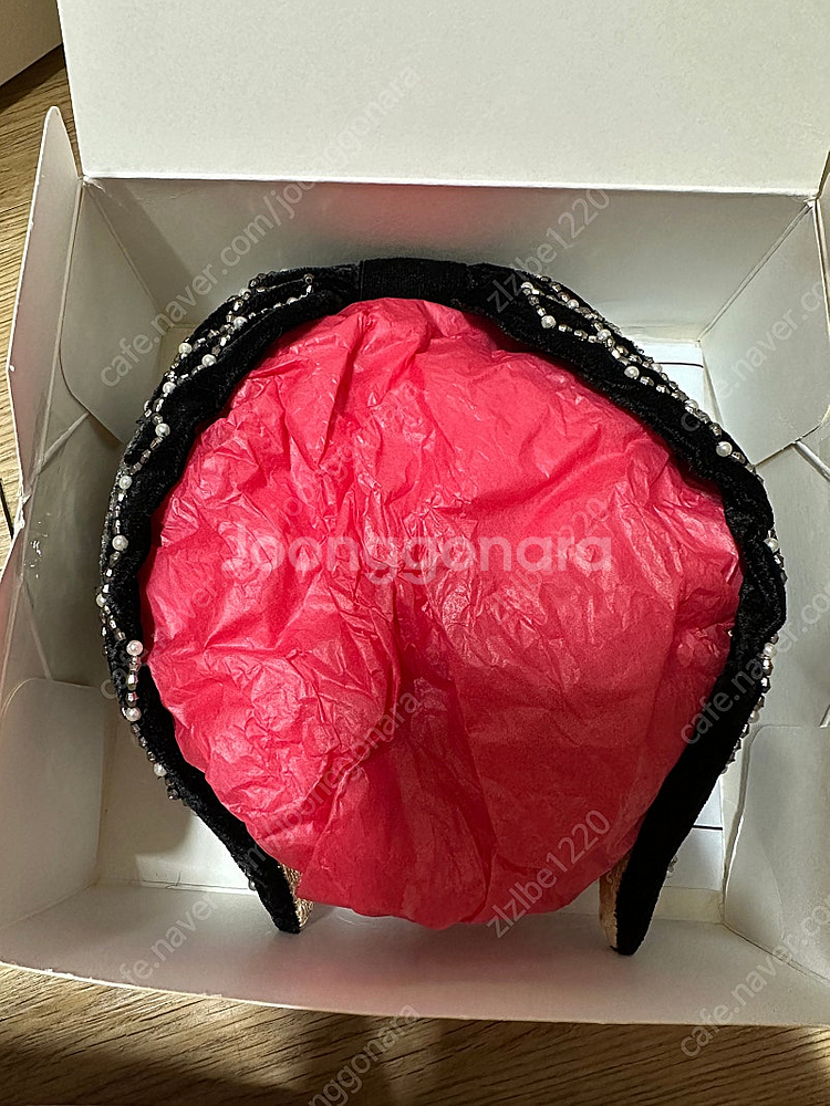 벨벳페오니헤어밴드 (블랙)--0