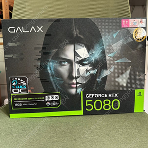 갤럭시 GALAX 지포스 RTX 5080 BLACK OC D7 16GB / 택포 203만에 팔아요