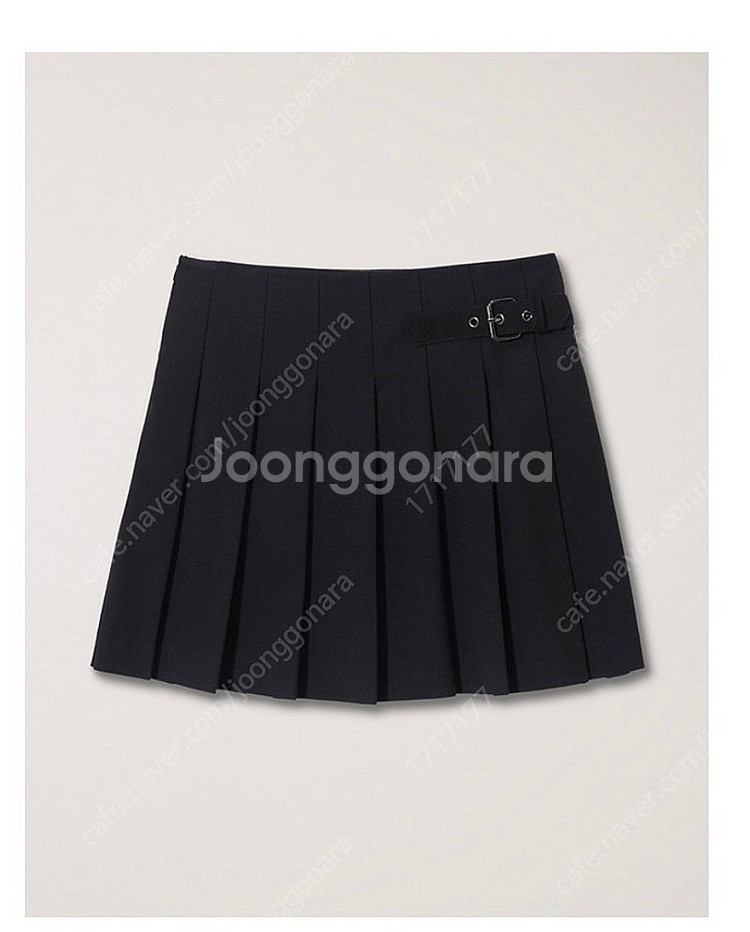 던스트 플리츠 미니 스커트 S 블랙 새상품--0
