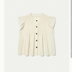 킨더살몬 Pintucked Ruffle-sleeve Blouse Cream 택채 새상품