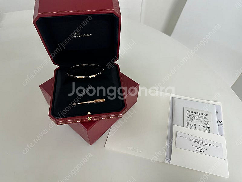 까르띠에 러브팔찌 18호 로즈골드--1