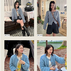 노운베러 Raglan sleeve toggle alpaca cardigan Sky