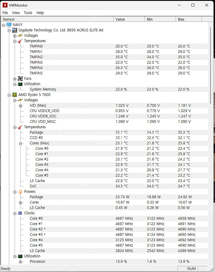 라이젠 7600+ GIGABYTE B650 AORUS ...--0