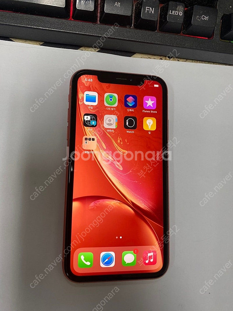 196886 아이폰XR 오렌지 SS급 128GB 무잔상...--1