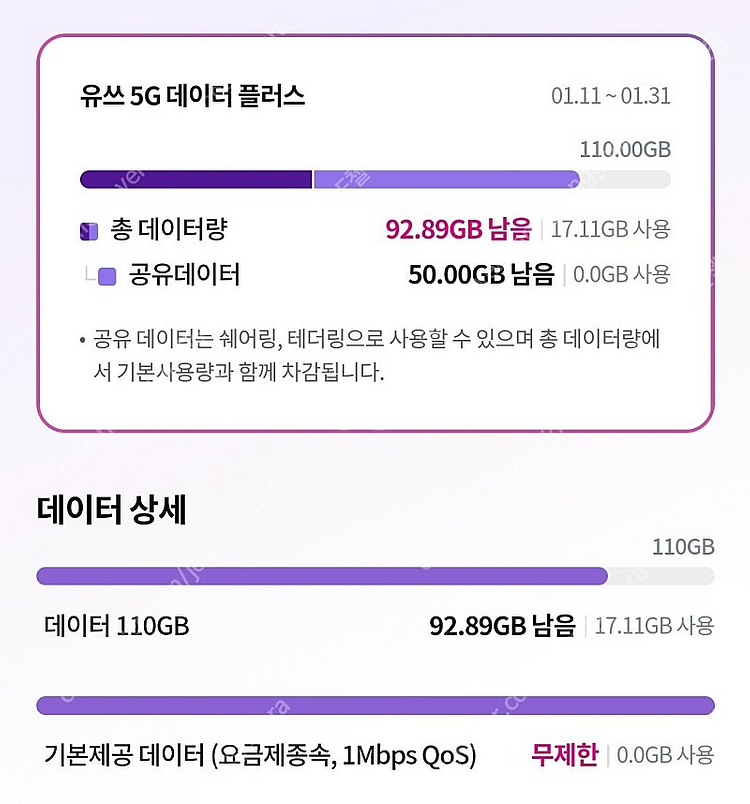 lg유플러스 데이터/ SK데이터 (2기가 3000원)--0