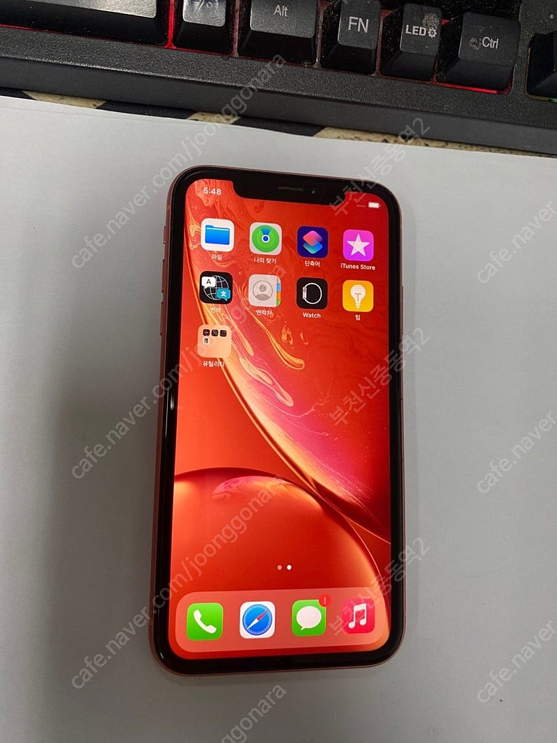 196886 아이폰XR 오렌지 SS급 128GB 무잔상...--1