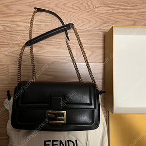 택포/펜디 fendi 미디움 바게트백 숄더백 크로스백 램스킨 체인백 블랙칼라